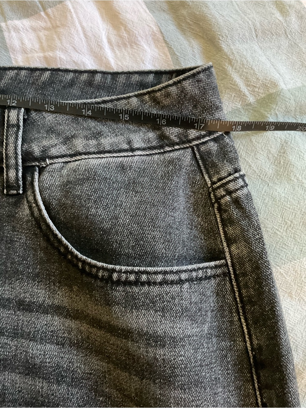 Women’s Gray Washed Denim Jean Skirt with Front Slit - NWT - Picture 8 of 9